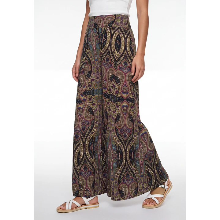 Pantalón Indian Maxi Wide Leg Mujer Negro 1