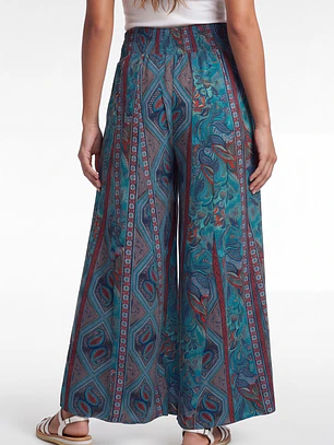 Pantalón Indian Maxi Wide Leg Mujer Azul