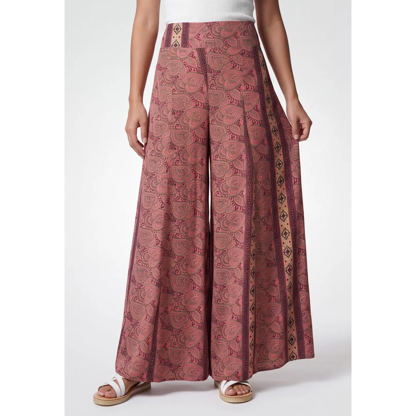 Pantalón Indian Maxi Wide Leg Mujer Rosado 1