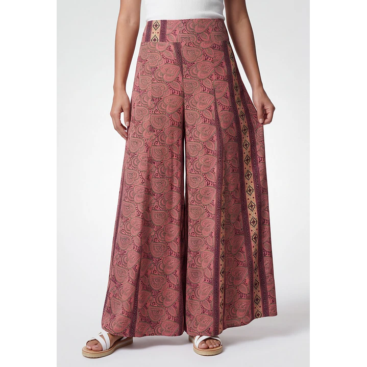 Pantalón Indian Maxi Wide Leg Mujer Rosado 1