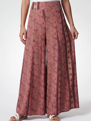 Pantalón Indian Maxi Wide Leg Mujer Rosado