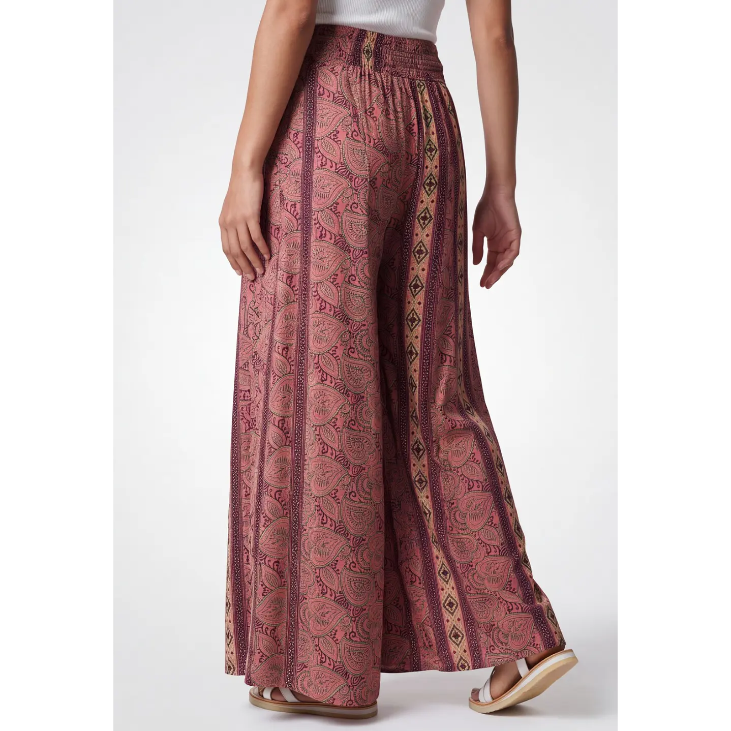 Pantalón Indian Maxi Wide Leg Mujer Rosado 2