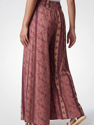 Pantalón Indian Maxi Wide Leg Mujer Rosado