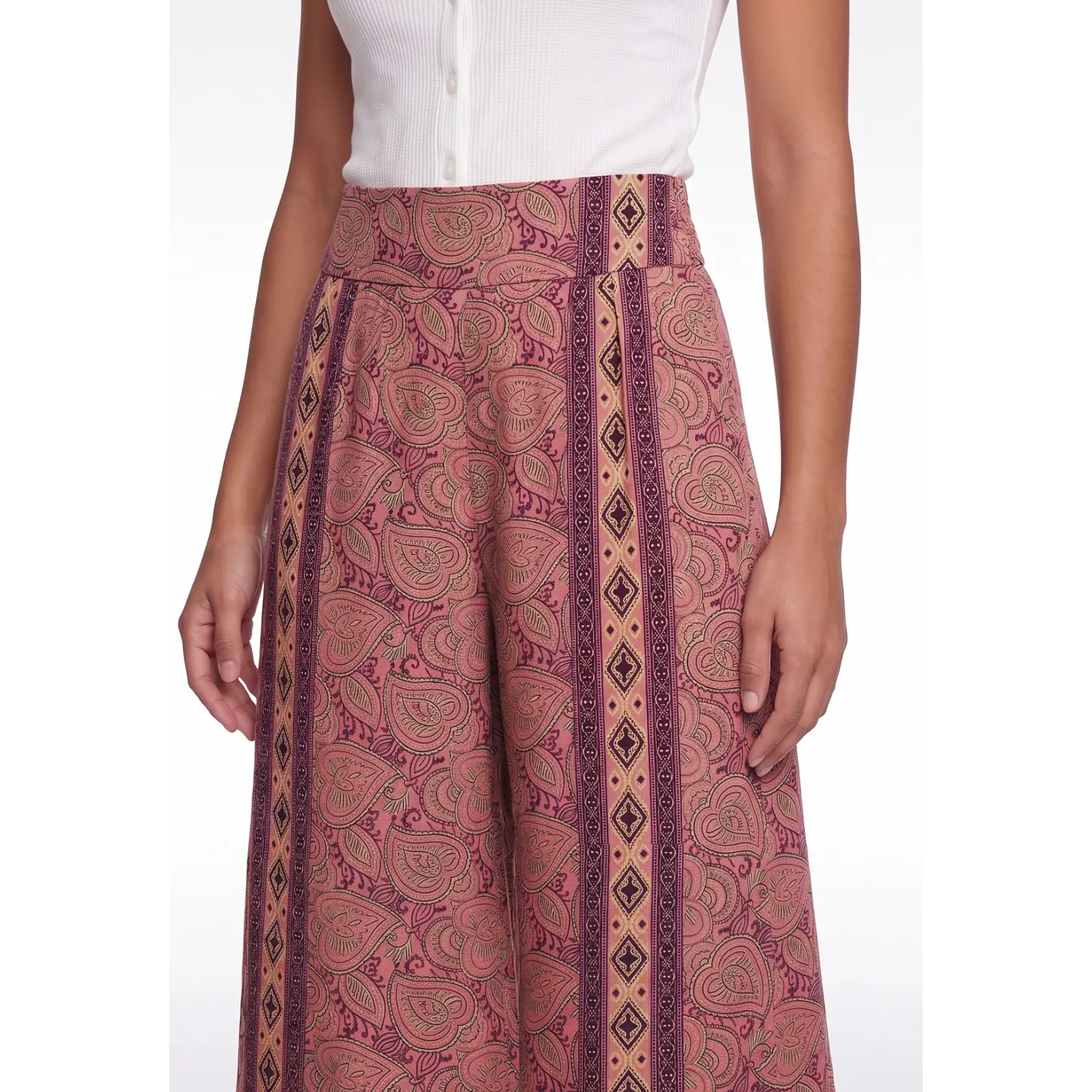 Pantalón Indian Maxi Wide Leg Mujer Rosado 4