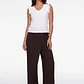 Pantalón Creps Wide Leg Mujer Café - Miniatura 3