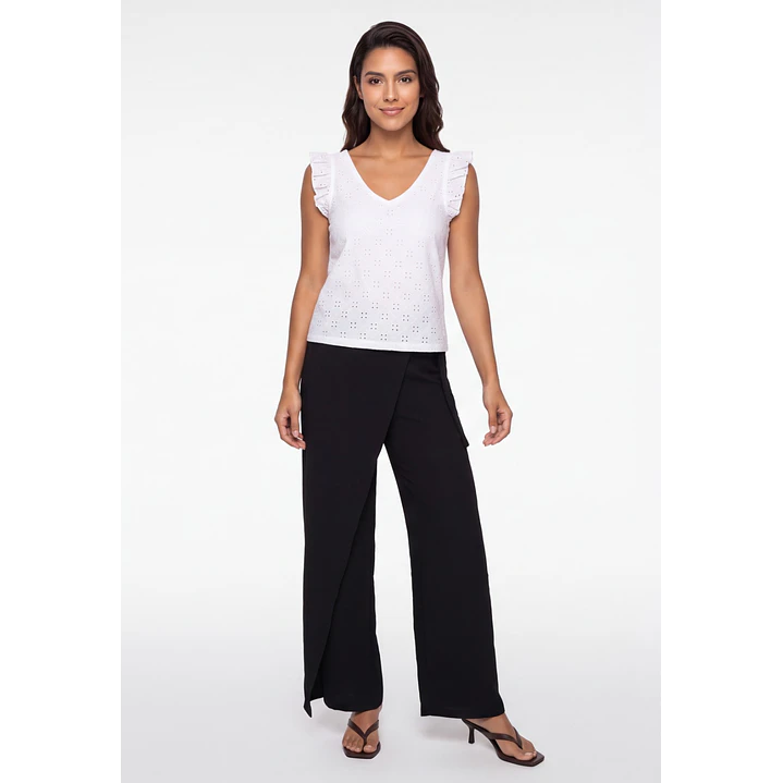 Pantalón Creps Wide Leg Mujer Negro 3