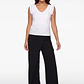 Pantalón Creps Wide Leg Mujer Negro - Miniatura 3