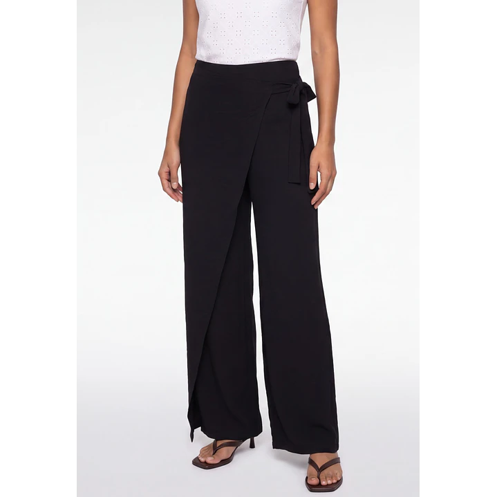 Pantalón Creps Wide Leg Mujer Negro 1