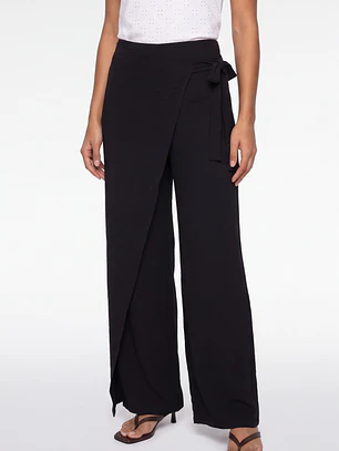 Pantalón Creps Wide Leg Mujer Negro