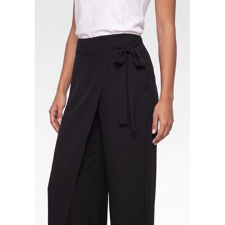 Pantalón Creps Wide Leg Mujer Negro 4