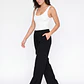 Pantalón Lino Wide Leg Mujer Negro - Miniatura 3