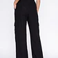 Pantalón Lino Wide Leg Mujer Negro - Miniatura 2