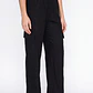 Pantalón Lino Wide Leg Mujer Negro - Miniatura 1