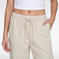 Pantalón Lino Wide Leg Mujer Crudo - Miniatura 4