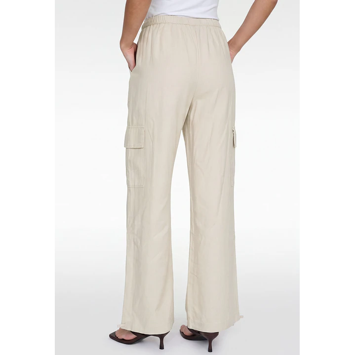 Pantalón Lino Wide Leg Mujer Crudo 2