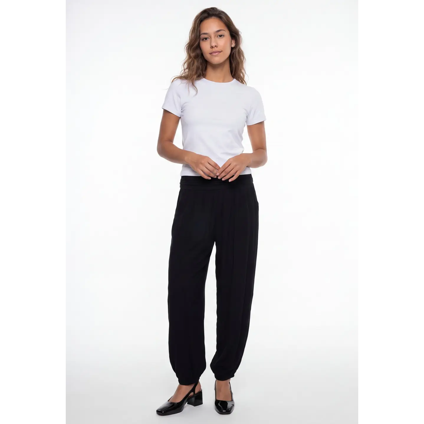 Pantalón Corrugado Bombachos Mujer Negro 3