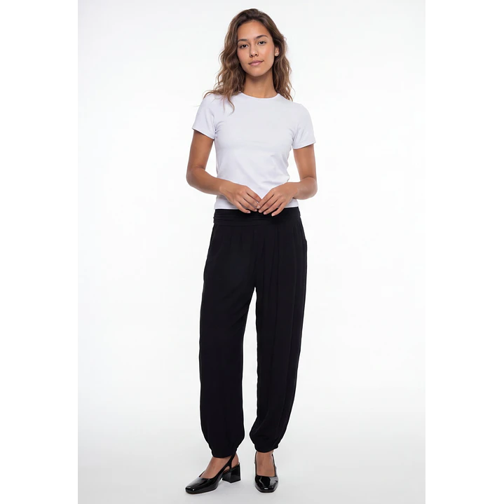 Pantalón Corrugado Bombachos Mujer Negro 3