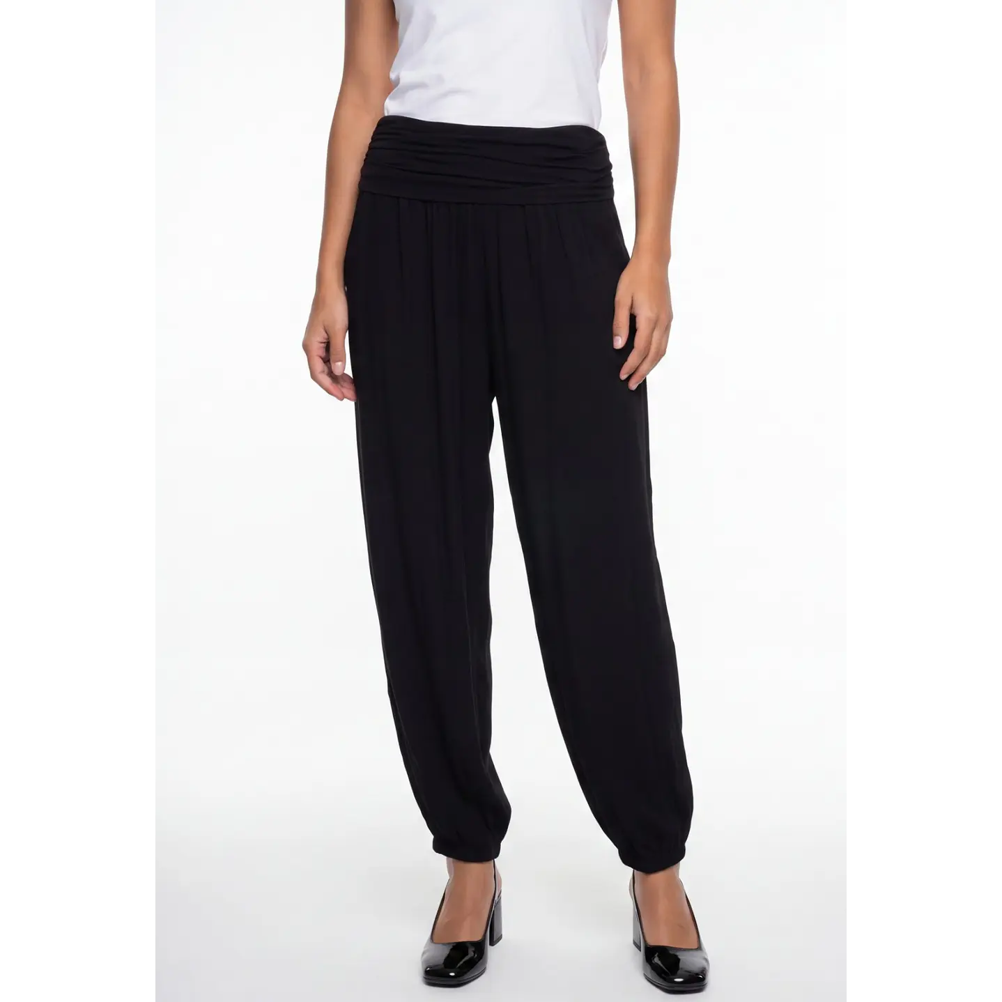Pantalón Corrugado Bombachos Mujer Negro 1