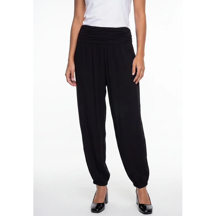 Pantalón Corrugado Bombachos Mujer Negro 1