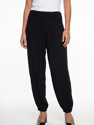 Pantalón Corrugado Bombachos Mujer Negro