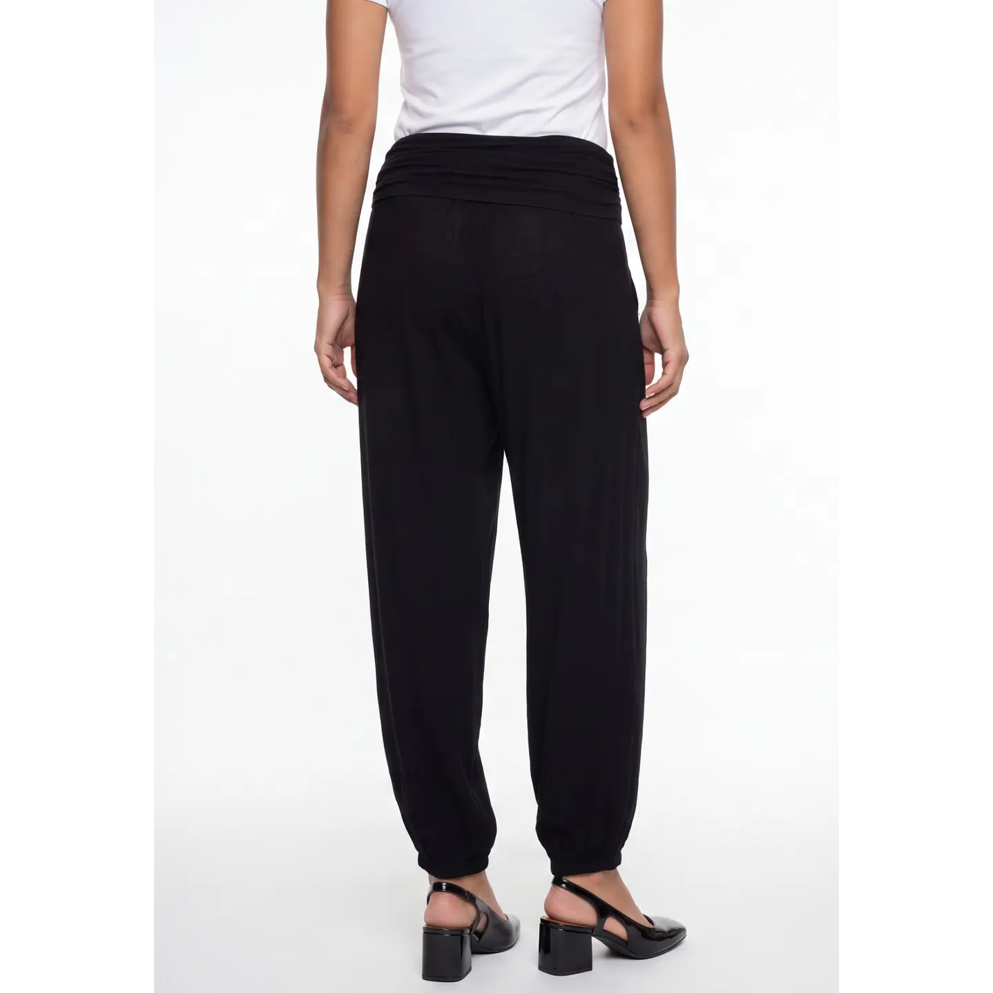 Pantalón Corrugado Bombachos Mujer Negro 2