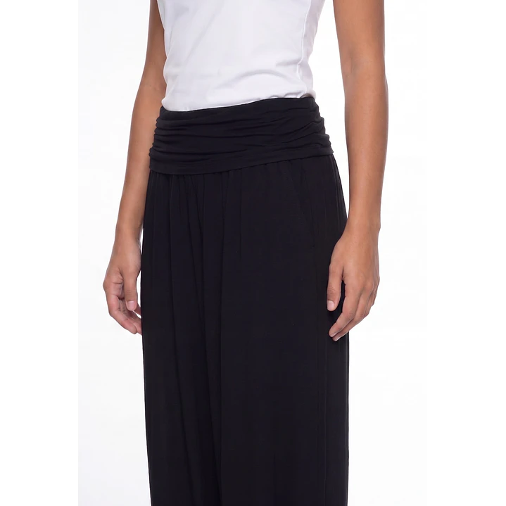 Pantalón Corrugado Bombachos Mujer Negro 4
