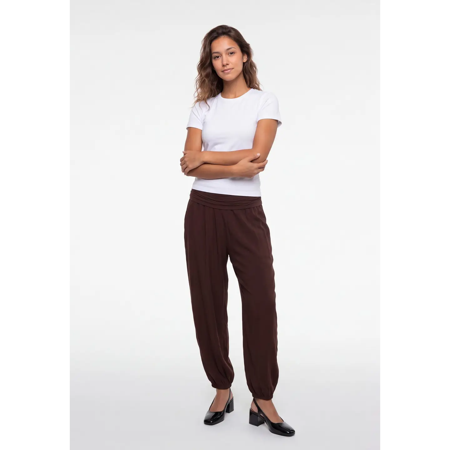 Pantalón Corrugado Bombachos Mujer Café 3