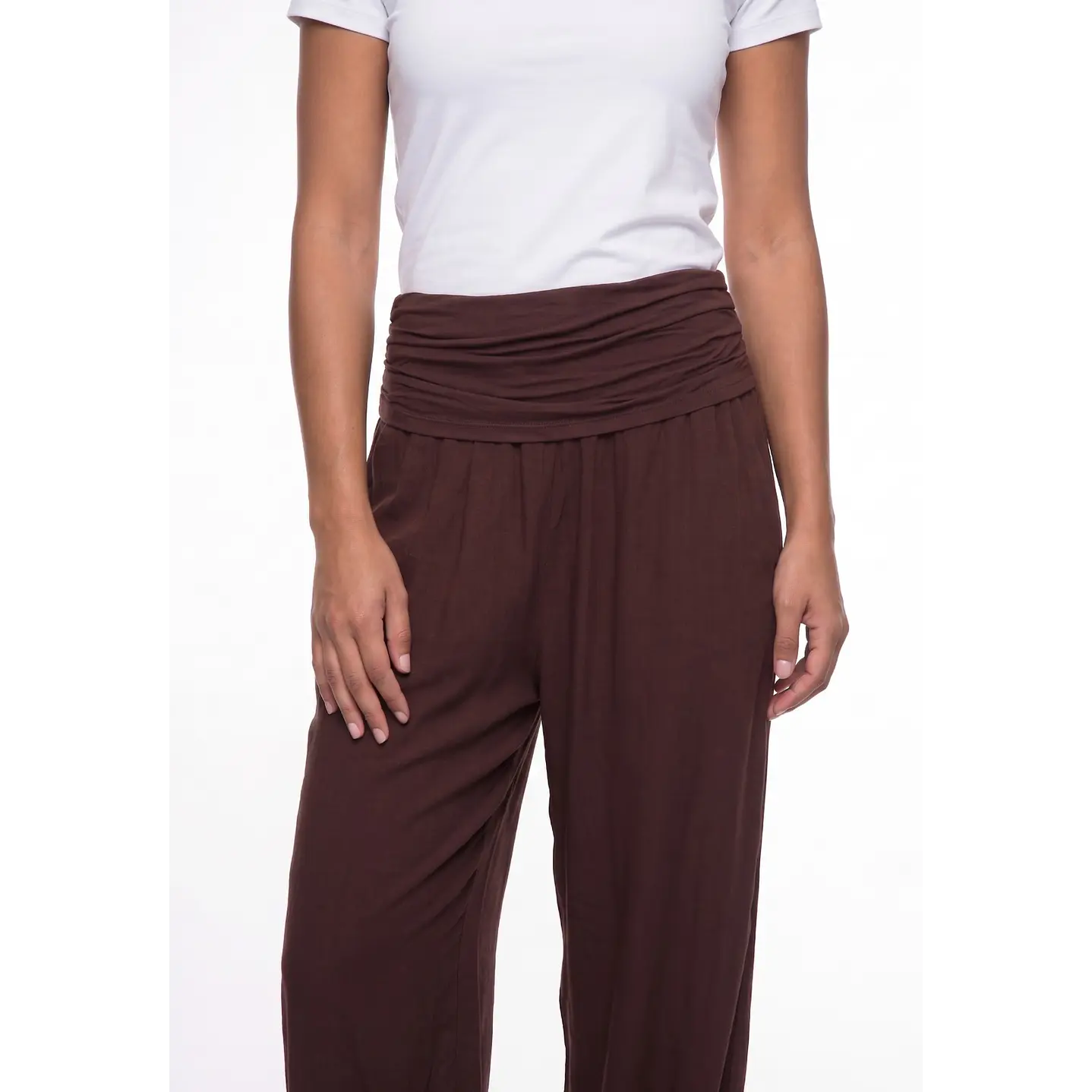Pantalón Corrugado Bombachos Mujer Café 4
