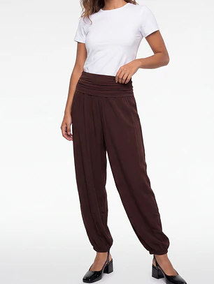 Pantalón Corrugado Bombachos Mujer Café
