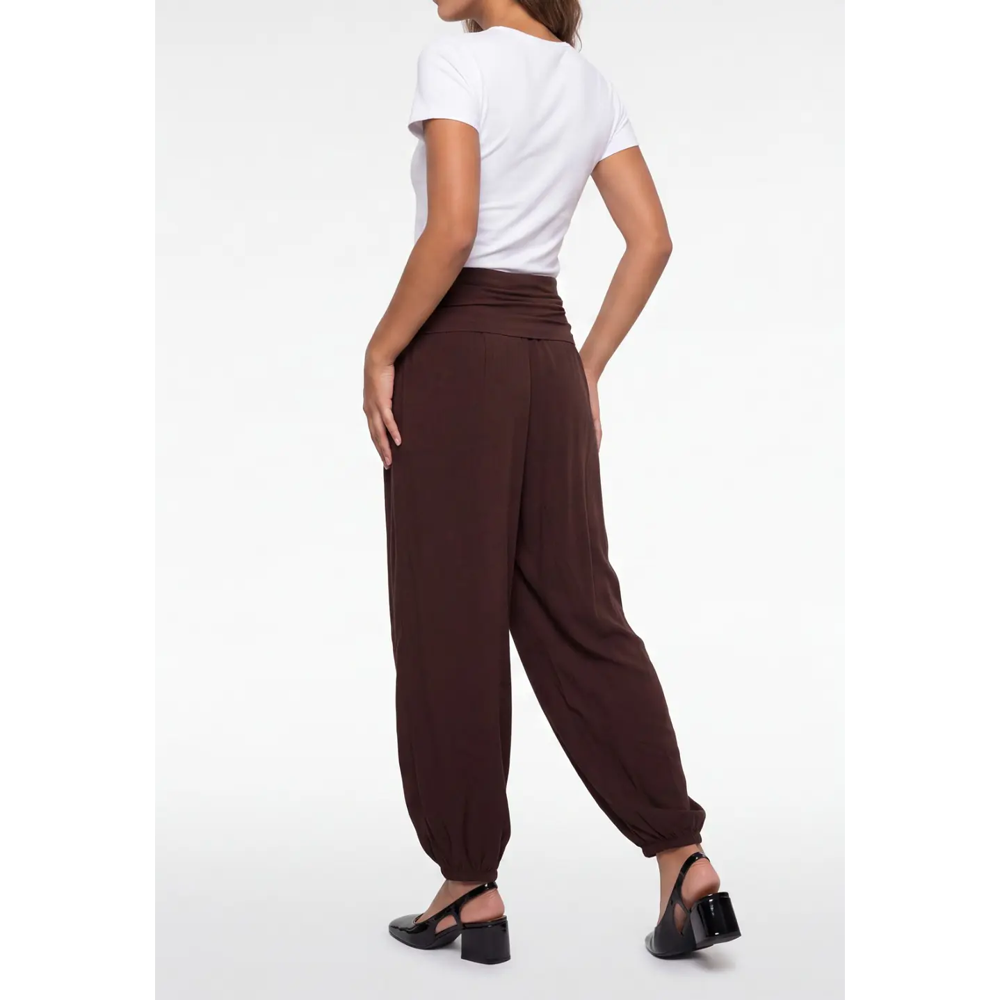Pantalón Corrugado Bombachos Mujer Café 2
