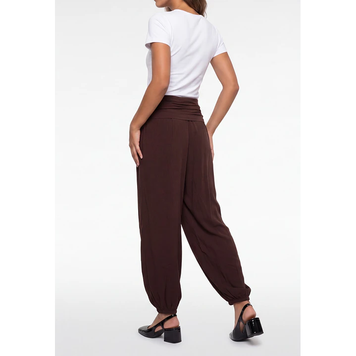 Pantalón Corrugado Bombachos Mujer Café 2