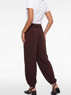 Pantalón Corrugado Bombachos Mujer Café