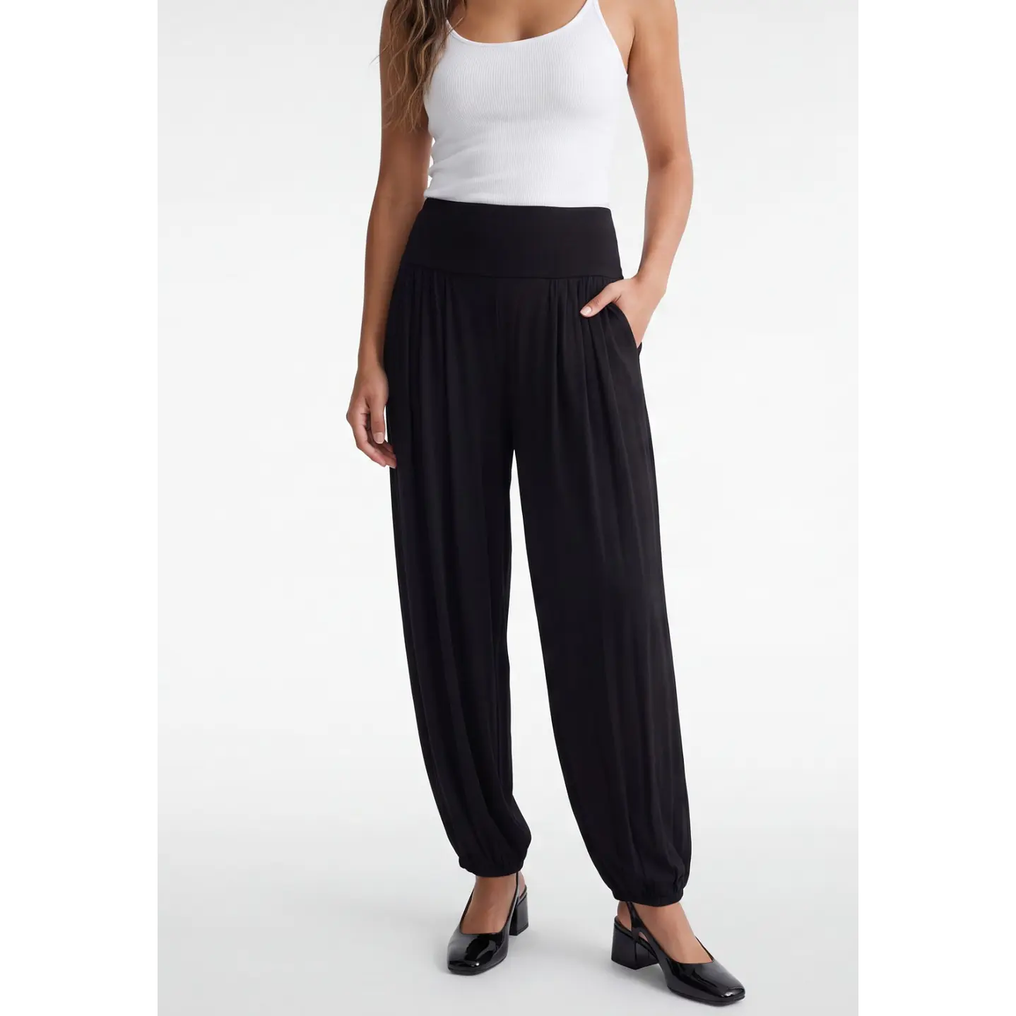 Pantalón Elasticados Bombachos Mujer Negro 1