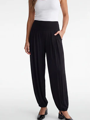 Pantalón Elasticados Bombachos Mujer Negro