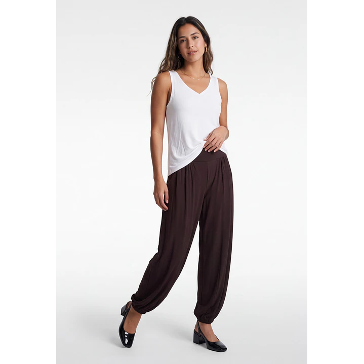 Pantalón Elasticados Bombachos Mujer Café 3