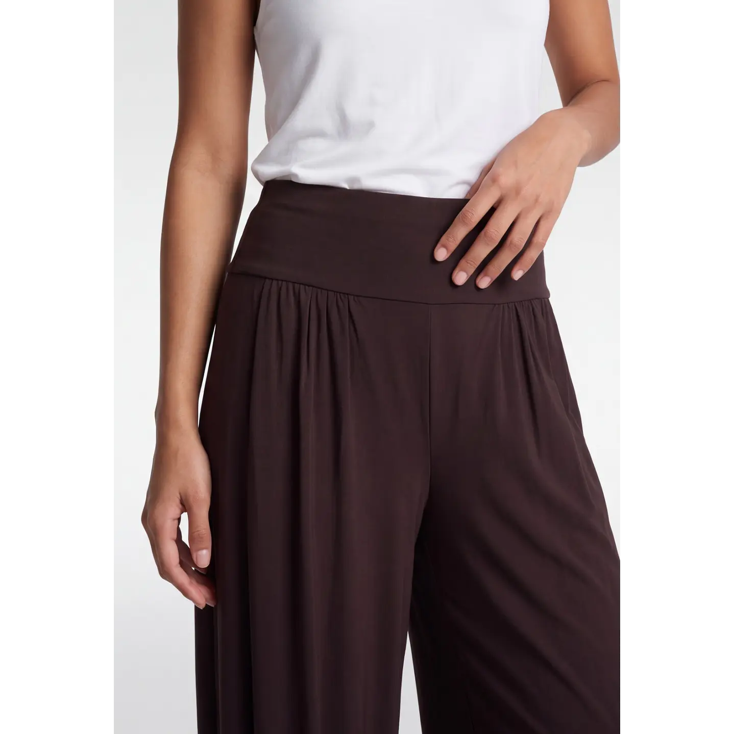 Pantalón Elasticados Bombachos Mujer Café 4
