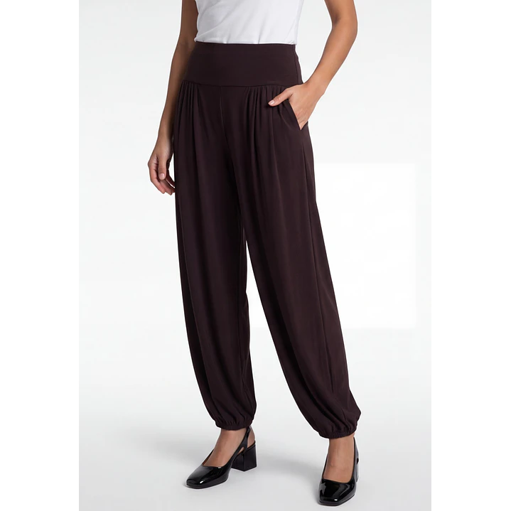 Pantalón Elasticados Bombachos Mujer Café 1