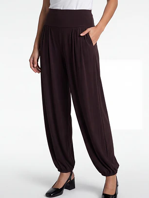 Pantalón Elasticados Bombachos Mujer Café