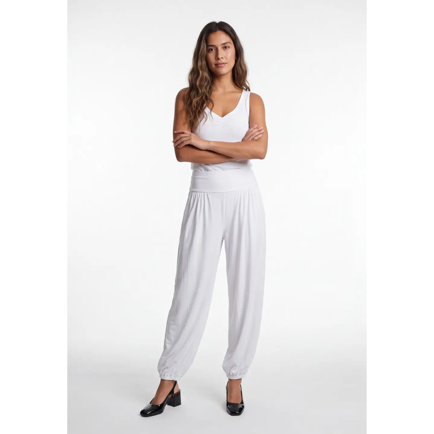 Pantalón Elasticados Bombachos Mujer Blanco 3