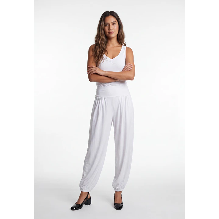 Pantalón Elasticados Bombachos Mujer Blanco 3
