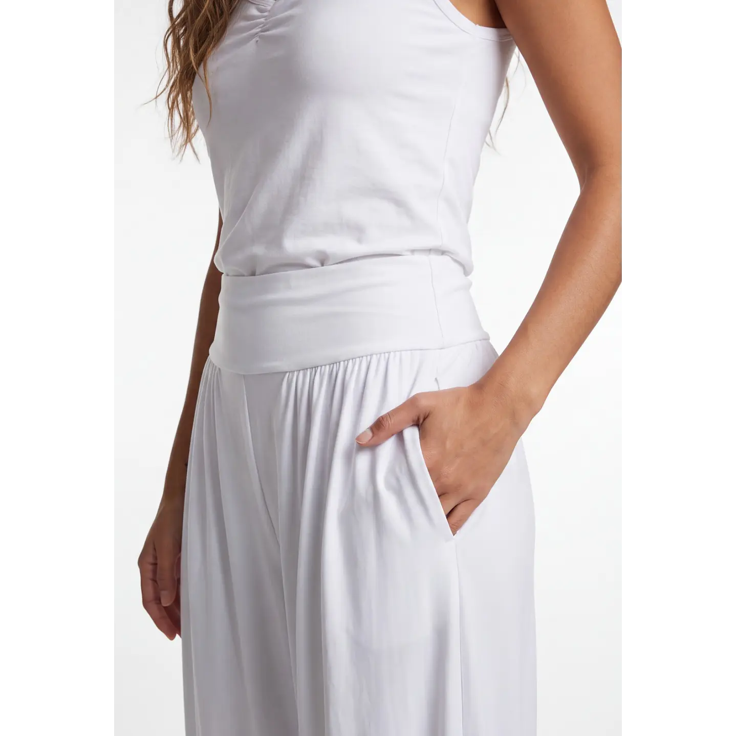 Pantalón Elasticados Bombachos Mujer Blanco 4
