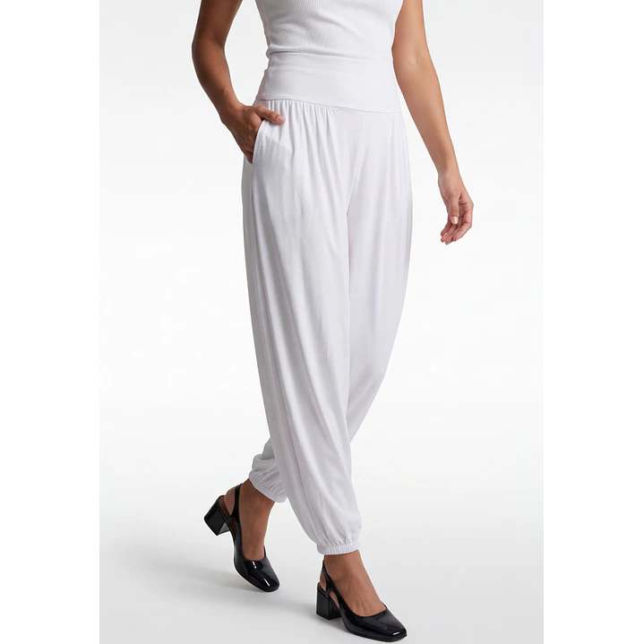 Pantalón Elasticados Bombachos Mujer Blanco 1