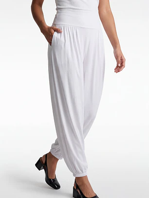 Pantalón Elasticados Bombachos Mujer Blanco