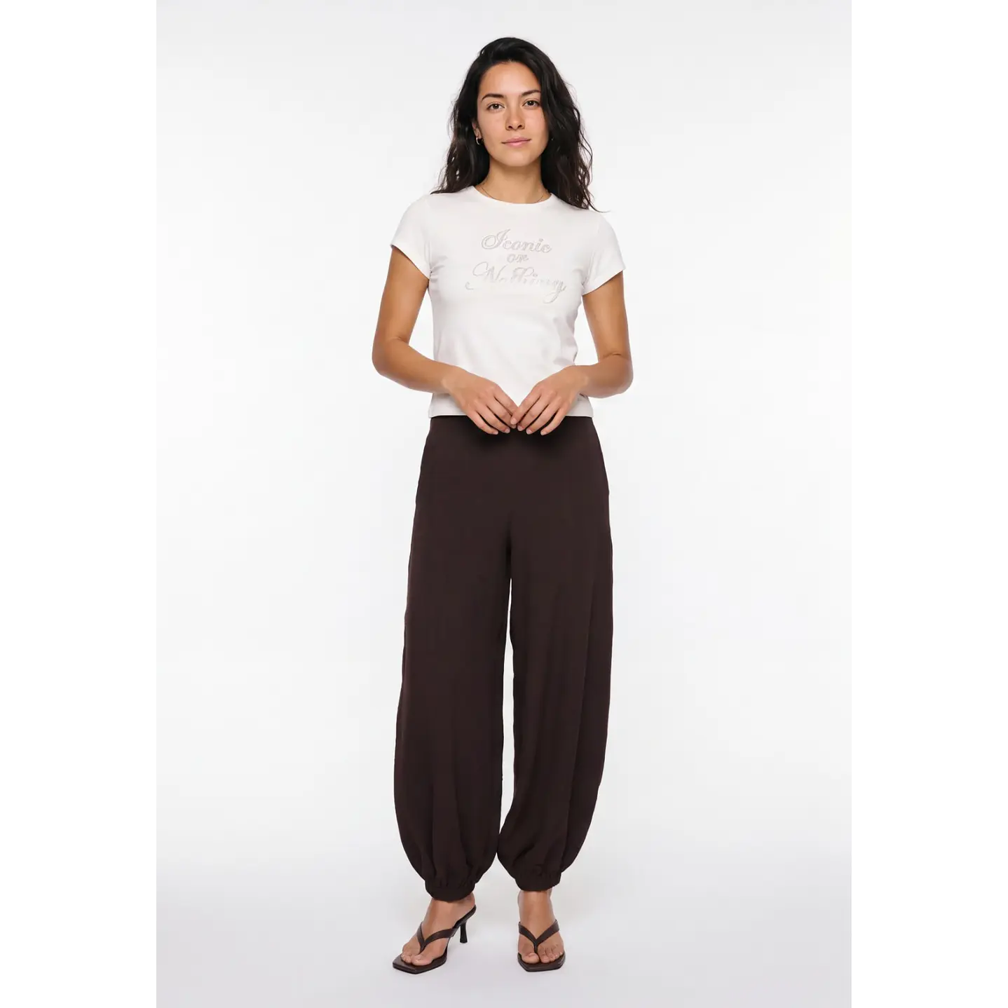 Pantalón Elasticados Bombachos Mujer Café 3