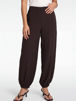 Pantalón Elasticados Bombachos Mujer Café