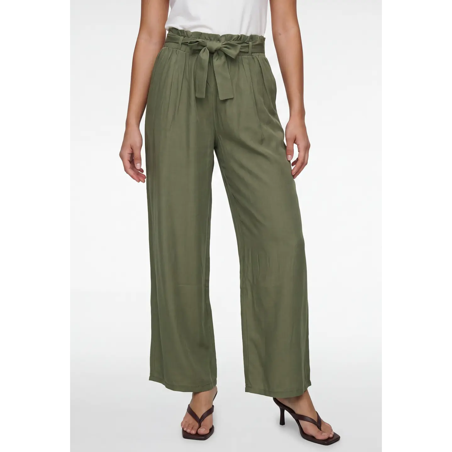 Pantalón Lazo Wide Leg Mujer Verde 1