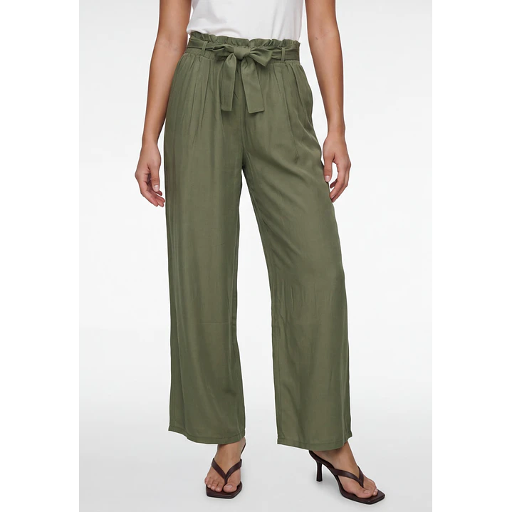 Pantalón Lazo Wide Leg Mujer Verde 1