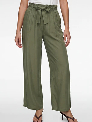 Pantalón Lazo Wide Leg Mujer Verde