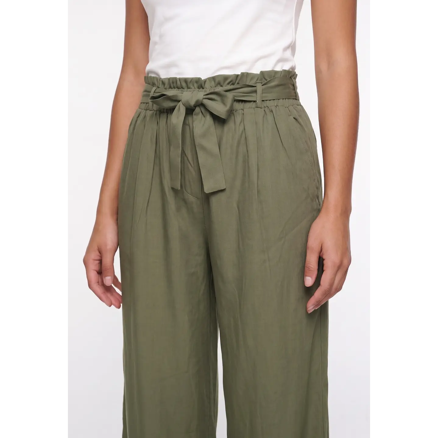 Pantalón Lazo Wide Leg Mujer Verde 4