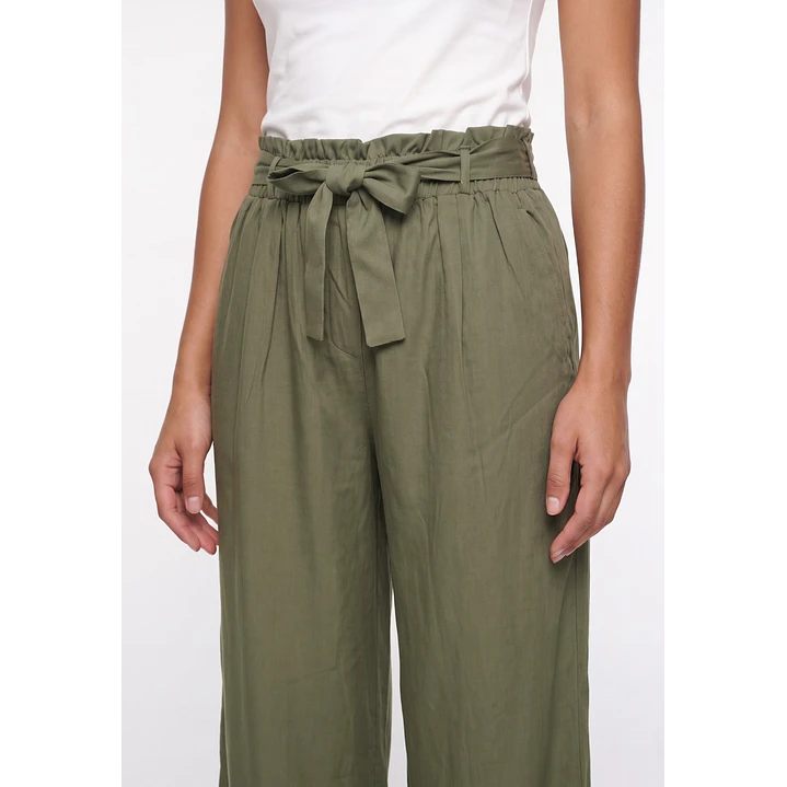 Pantalón Lazo Wide Leg Mujer Verde 4
